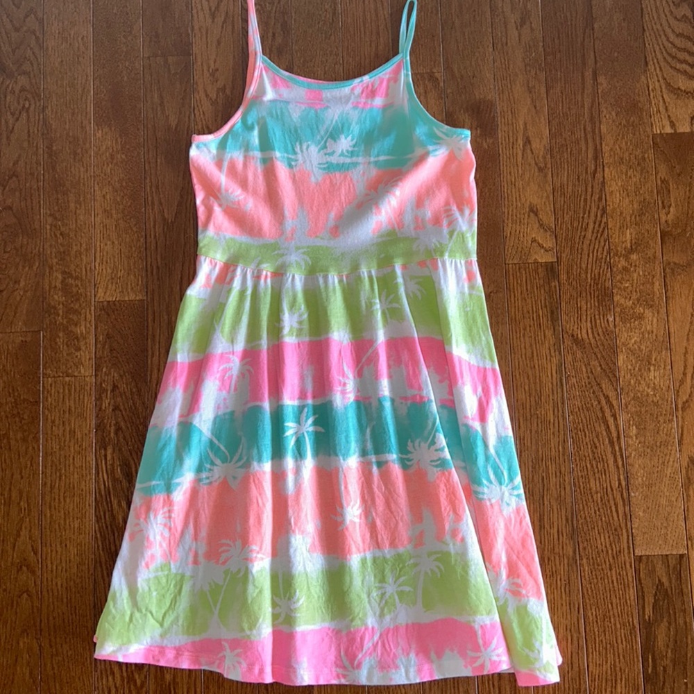 Bright Colored Palm Tree Dress Size 8 🏝️